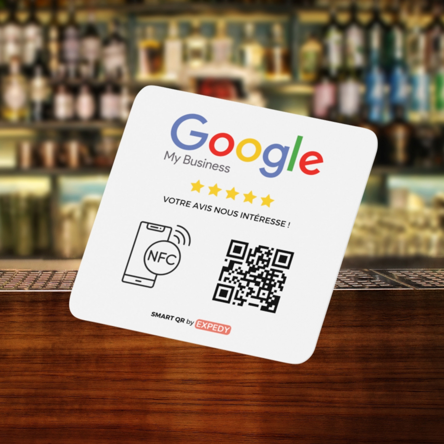 Carte RFID professionnelle à code QR programmable personnalisée,  autocollant NFC Google Review